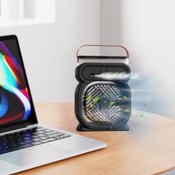 Mist ventilator - draagbare ventilator met mist,Draagbare heer Koeling Desktop Fan - USB Stille USB Luchtkoeler Luchtbevochtiger met 3 snelheden, koele gadgets voor — thumbnail 3