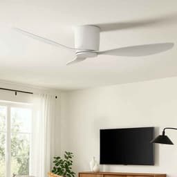 Plafondventilator Brezza 3 blad 132 cm wit - stilste ventilator 2026 – top kwaliteit - energie zuinig – met remote - ventilator voor laag plafond - 6 snelheden – beste alternatief voor airco - zomer en winter stand – witte ventilator — thumbnail 3