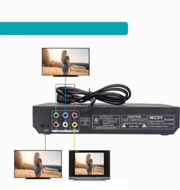 1080P DVD-Speler Met USB 3.0/2.0 En Afstandsbediening - Regiovrij Speelt DVD/CD/VCD Af Compact Ontwerp - Perfect Voor Een Filmavondje Op School in De Studentenkamer of Slaapkamer - Zwart — thumbnail 4