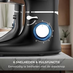 NIVA® Deegmachine - Mixer met Kneedhaak - Kneedmachine - Zwart - 38cm x 24cm x 32cm — thumbnail 5