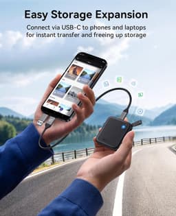 Draagbare SSD - Externe Opslag - Snelle Data Overdracht - 2-in-1 Kabel - 1 TB - Zwart — thumbnail 3