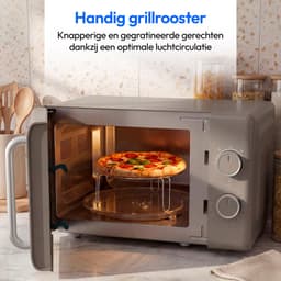 MEDION Retro magnetron met grill - 20 L - zandbeige | 800 watt, 5 vermogensstanden, 3 combiprogramma’s, timer, ontdooifunctie, MD100119 — thumbnail 5