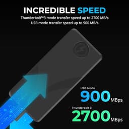 Externe SSD - Snelle opslag - Bestanden overzetten - Thunderbolt 3 - 2TB - Zwart — thumbnail 5