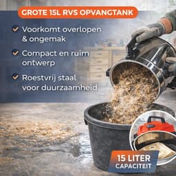 Industriële Nat- en Droogzuiger 3-in-1 – 15 Liter – 1200W – Met Blaasfunctie – Waterdichte Bouwstofzuiger — thumbnail 2