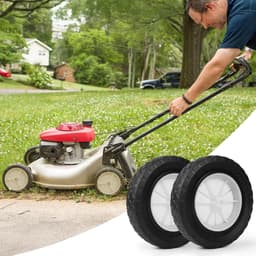 SnelShoppen - 2 Stuks Ø 200mm Rubber Wielen voor Grasmaaier, Vervangingswielen met 12.7mm Asgat, Hoge Draagcapaciteit 100kg, Ideaal voor Tuin, Grill H — thumbnail 4