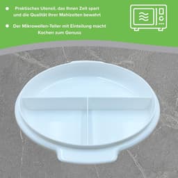 Magnetronbord met Vakken - Magnetron Servies - Maaltijden Opwarmen - 3-Vaks Verdeling - Ø 21 cm - Grijs — thumbnail 3