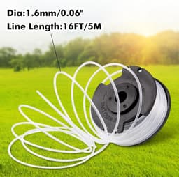 SnelShoppen - 6x Vervangende Draadspoelen voor Grasmaaier, 1.6 mm Draad, Geschikt voor Einhell TLE-03, Tuinaccessoires voor Tuinonderhoud — thumbnail 2
