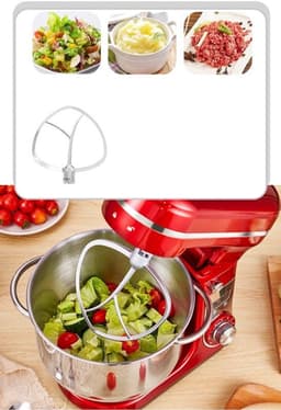 Keukenmixer – Keukenmachine - Keukenrobot - Foodprocessor - 6L - 2000W - Krachtige & Stille Motor – 6 Snelheden – Met Roestvrijstalen Kom – Metal Gray — thumbnail 1