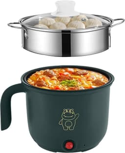 Mini elektrische hot pot - Compacte kookpan - Snelle maaltijd koken - Met stoompan - 18 liter - Groen — thumbnail 1