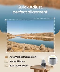 Thijox - Draagbare Mini-Beamer 4K/200 ANSI Projector met WiFi 6, Bluetooth 5.0, 130 Inch Scherm, Auto Keystone en Android 11.0 voor Thuisbioscoop, Fee — thumbnail 2