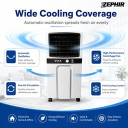 Innovastore Aircooler - Draagbare Luchtkoeler - Luchtcirculatie - Luchtbevochtiger - Slaapmodus - Drie snelheden - 6liter - Wit — thumbnail 5