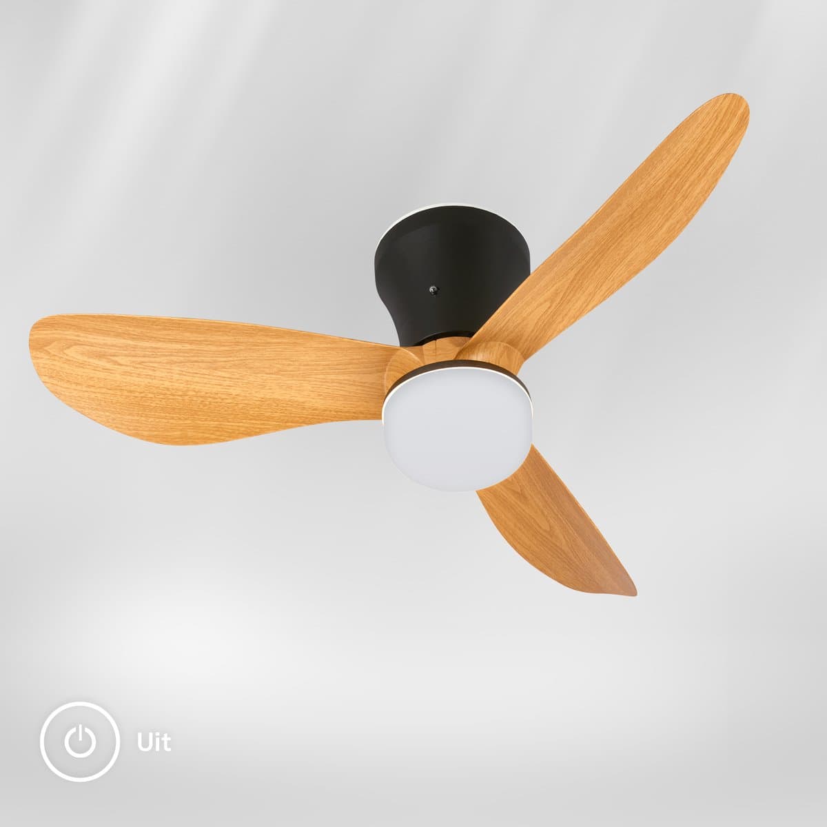 BRILONER Lufito - Plafondventilator met verlichting - LED plafondlamp met ventilator - zomer- en wintermodus - ventilatorlamp dimbaar - CCT - Ø78cm - zwart/hout — afbeelding 1