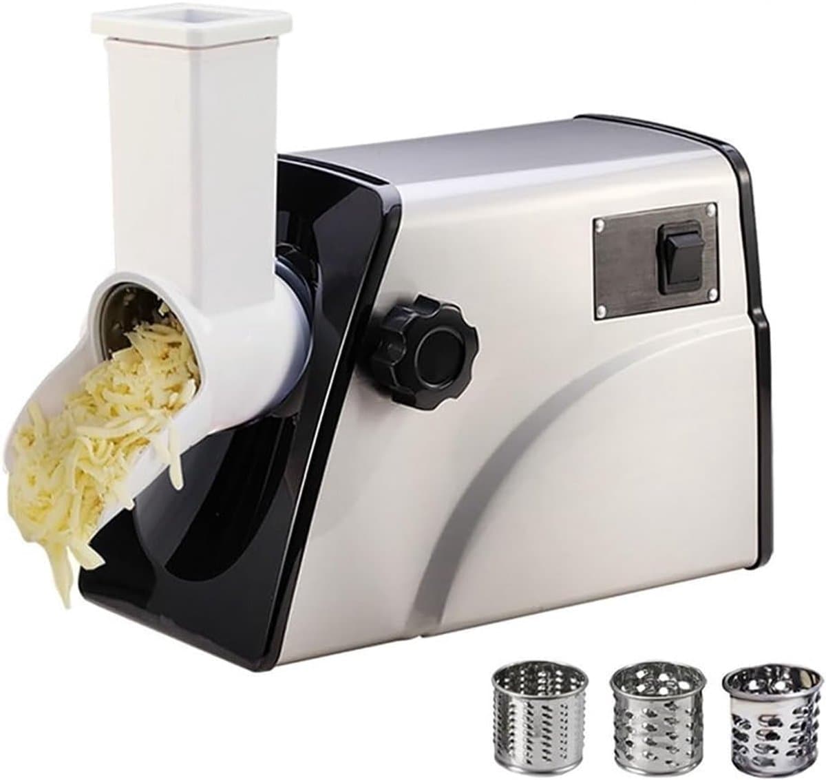 Elektrische Kaasrasp - Groente Versnipperaar - Snel Salade Maken - 300W Krachtige Motor - 45 x 24 x 28 cm — afbeelding 1