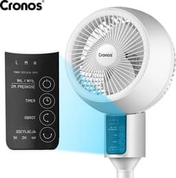 Plafondventilator met LED Verlichting - 3 Snelheden - 360° Roterend - Met afstandsbediening - Wit — thumbnail 2