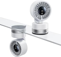Ventilator met zuignap - Wandmontage - 4000mAh batterij - 6 windsnelheden - 180° kantelbaar - 340° draaibaar-Oplaadbare draagbare ventilator - Krachtige zuignap - Geschikt voor thuis - Keuken - Badkamer - Camper - Kantoor - Sportschool - Cruiseschip — thumbnail 1