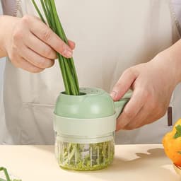 Draadloze Keukenmachine - Groentehakker Hakmolen - Snel Ingrediënten Snijden - Ergonomisch Zacht Handvat - 200 ml - Zwart — thumbnail 5