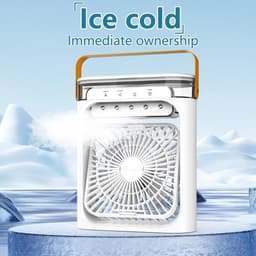 Mobiele airconditioner - 4-in-1, mini-airconditioning, draagbaar, mini-persoonlijke luchtkoeler, USB, ventilator, 3 instelbare snelheden, luchtkoeler voor thuis/kantoor/outdoor - wit [Energieklasse A+++] — thumbnail 3