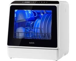 Tafelvaatwasser - Mini vaatwasser - Snel servies reinigen - Ingebouwde watertank - 43x43x46 cm - Wit