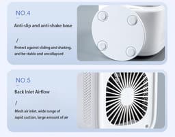 KZQ Slimme Persoonlijke Mini Airco Ventilator Met 5 Snelheden En 70 Graden Oscillatie Draagbare Verdampingskoeler Voor Slaapkamer En Bureau Stil — thumbnail 3