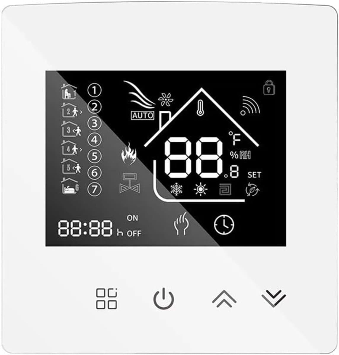 Slimme Thermostaat - Verwarmingsregelaar - Vloerverwarming Regelen - Programmeerbare Modi - 11.3 x 10 x 6.8 cm - Wit — afbeelding 1
