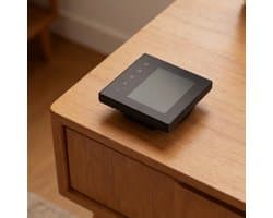 Slimme Thermostaat - Wifi Programmeerbaar - Vloerverwarming Regelen - App Voice Control - 10 x 10 x 7 cm - Zwart