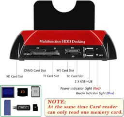 Externe Harde Schijf Dock - Harde Schijf Station - Data Overzetten - Dubbele Schijf Lezer - Tot 4TB - Zwart — thumbnail 5