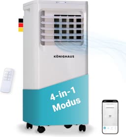 Mobiele Airco - Klimaatregelaar - Ruimte Koelen - 4-in-1 Functie - 7000 BTU - Wit — thumbnail 1