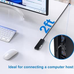 USB Hub - Poorten Uitbreider - Bestanden Delen - Extra Lange Kabel - 4 Poorten - Zwart — thumbnail 4