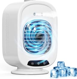 Mobiele Airco - Aircooler - Mobiele Airco Zonder Afvoer - Mini Ventilator - Energiezuinige Koeler met Drie Snelheden - 2 luchtbevochtingsstanden - Ventilator Oplaadbaar USB - Draagbare Mobiele Airco Cooler voor Slaapkamer, Keuken en Badkamer — thumbnail 1