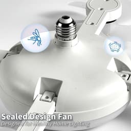 Schroefventilator Met Lamp - 4 Koppen - Afstandsbediening - Dimbaar 3 Kleurtemperaturen - 3 Windsnelheden - Geschikt voor Slaapkamer, Keuken en Garage — thumbnail 1