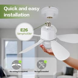Ventilatorlamp Met Afstandsbediening - E26/E27 Schroefmontage - Dimbaar - 1000 Lumen - Diameter 16,54 Inch - Geschikt voor Slaapkamer, Keuken en Woonkamer — thumbnail 5
