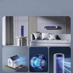 Torenventilator - Ventilator - Mobiele Aircooler - Desktop Ventilator - Mini Luchtkoeler - 2000mAh - Tafel + Muur - Stille Motor - 3 Standen - Tower Fan - Voor Woonkamer Slaapkamer en Kantoor — thumbnail 4