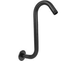 20 cm Douche-verlengstuk - roestvrij staal - S-gebogen - grote hoogte - badkameraccessoires - zwart - duurzaam