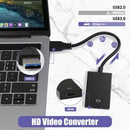 USB naar HDMI Adapter - Converter Beeldscherm - Extra Monitor Aansluiten - Ondersteunt Audio en Video - 1080p Full HD — thumbnail 4