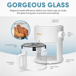 Glazen Airfryer - Convectieoven Mini - Knapperig Eten Bereiden - 360 Graden Warmtecirculatie - 3 Liter - Wit — thumbnail 3