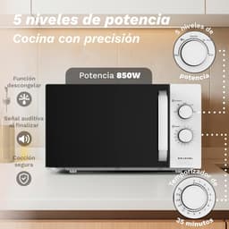 Magnetron - Oven Verwarming - Snel opwarmen - 25 liter inhoud - 850 W - Wit — thumbnail 4