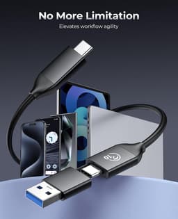Externe SSD - Draagbare Opslag - Snelle Data Transfer - Hoge Snelheid 460MB/s - 1 TB - Grijs — thumbnail 4