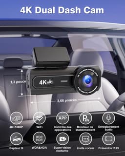 Dash Cam - Autocamera Rijcamera - Veilig Rijden - 4K en 1080P - 1 stuk - Zwart — thumbnail 4