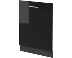 Vaatwasserpaneel - Frontpaneel Vaatwasser - Keuken Integratie - Interne Bediening - 60 cm breed - Zwart Hoogglans