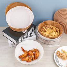 Airfryer wegwerppapier voor friteuses 100 stuks Wit — thumbnail 3