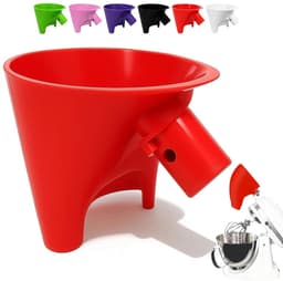Meeltrechter voor keukenmachine 4,5-5 Qt - duurzaam rood - gemakkelijk te reinigen - voorkomt verspilling - ShopVlot — thumbnail 1