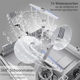 Lìon® Mini Vaatwasser - Afwasmachine - Vrijstaande Vaatwasser - Wit - 43cm x 43cm x 46cm — thumbnail 4