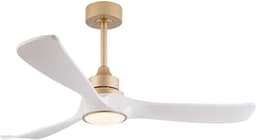 MIVRAY Plafondventilator Met Verlichting – 52 Inch, 6 Snelheden, Omkeerbare DC-Motor, 3 ABS Bladen – Wit Goud – Voor Slaapkamer En Woonkamer — thumbnail 3