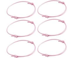 50 stuks handgemaakte Koreaanse gewaxte polyester armbanden in roze, verstelbaar en ideaal als vriendschapsarmbanden voor dagelijks draagcomfort