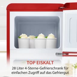 Koelkast Rood plastic 92 liter retro dubbeldeks koel vrieskast voor thuis en woonkamer — thumbnail 4