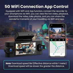 Dashcam - 2K Resolutie - 360 Graden Bescherming - Wifi Besturing - Voor Auto's — thumbnail 4