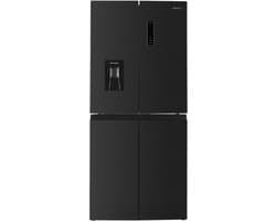 Wiggo WR-MD18(DX) - Amerikaanse Koelkast - No Frost - 4 deuren - Water Dispenser - Met Display - Super Freeze - 419 Liter - 5 jaar garantie - Donker Roestvrijstaal