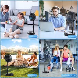 Statiefventilator - Vloerventilator - Zomerkoeling - Staande ventilator - Koeling woonkamer - Hittebestrijding - Verstelbare ventilator - Ventilator met afstandsbediening - Stille ventilator - Draaibare ventilatorkop - Verfrissing binnenlucht - Zwart — thumbnail 5