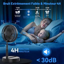 Statiefventilator - Vloerventilator - Zomerkoeling - Staande ventilator - Koeling woonkamer - Hittebestrijding - Verstelbare ventilator - Ventilator met afstandsbediening - Stille ventilator - Draaibare ventilatorkop - Verfrissing binnenlucht - Zwart — thumbnail 3