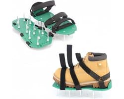 SnelShoppen - Grasmaaier Schoenen met Spikes, 15mm Nagels, 26 Stalen Punten, Verstelbare Bandjes, Groene Tuin Ventilatie Schoenen voor Grondbewerking